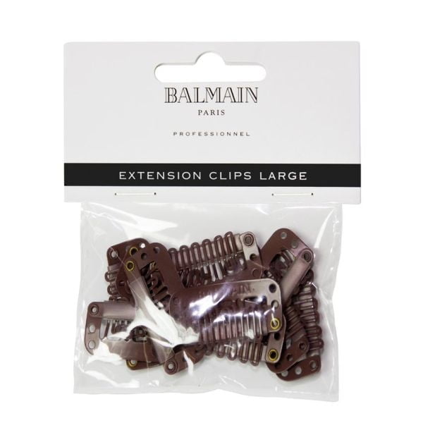 Balmain Hair Extension Clips Large Bruin 10 stuks